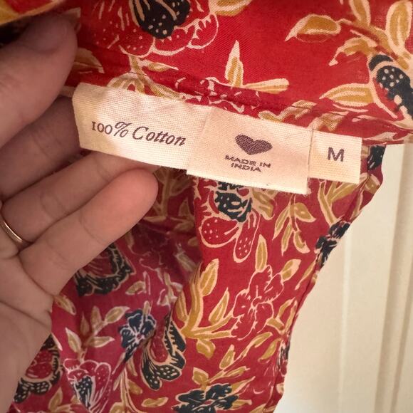 Alix of Bohemia Maria Carnelian Cotton Tiered Floral Smocked Mini Skirt Size M - Picture 10 of 10